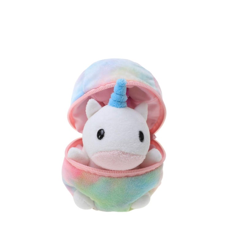 Plushland Plush Stuffed Animal 6 Inches Surprise Zip Up Egg Hideaway Easter Spring Inspired Gift for Girls and Boys Birthday Mothers Day Unicorn - Image 3