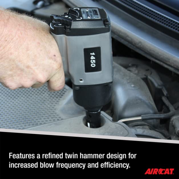 AIRCAT Pneumatic Tools 1450: 1/2-Inch Impact Wrench 1,000 ft-lbs of Torque - Standard Anvil - Image 3