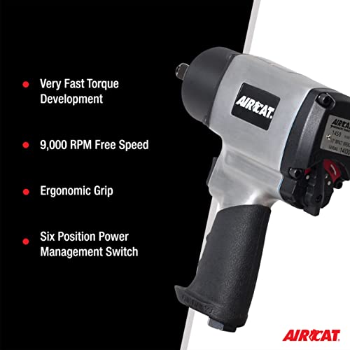 AIRCAT Pneumatic Tools 1450: 1/2-Inch Impact Wrench 1,000 ft-lbs of Torque - Standard Anvil - Image 5