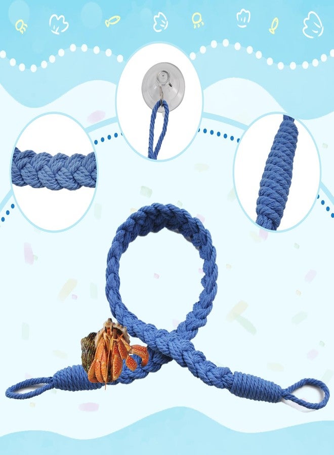 MUYG 2PCS Hermit Crab Climbing Toys,Hermit Crab Rope Ladder Decor Reptile Hanging Vines Toys Hermit Crab Supplies Reptiles Habitat Tank Terrarium Accessories for Lizard Leopard Gecko Tree Frog(Blue) - Image 3