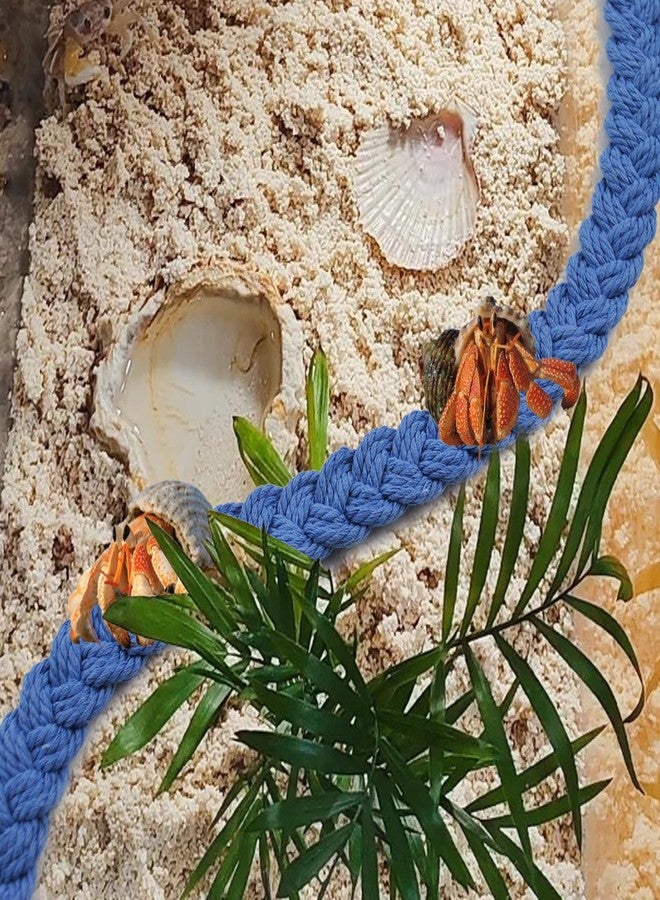 MUYG 2PCS Hermit Crab Climbing Toys,Hermit Crab Rope Ladder Decor Reptile Hanging Vines Toys Hermit Crab Supplies Reptiles Habitat Tank Terrarium Accessories for Lizard Leopard Gecko Tree Frog(Blue) - Image 4