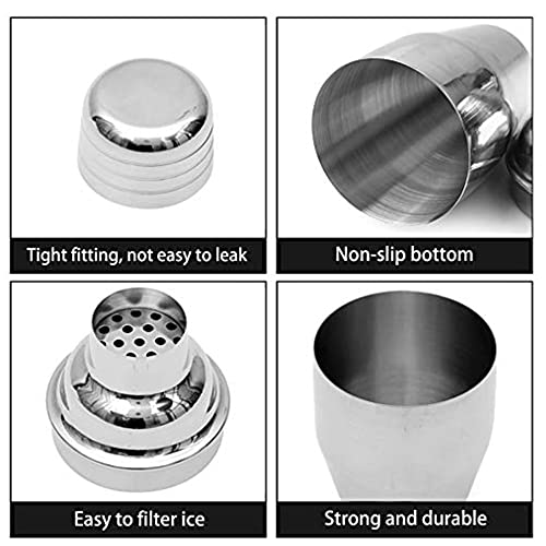 Delidge 12oz Cocktail Shaker Small Single Bar Shakers Bartending Stainless Steel Espresso Shaker for Martini Margarita Alcohol Liquor Drink Mixer - Image 4