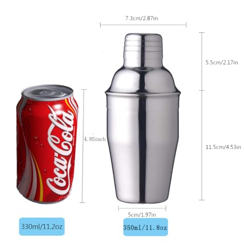 Delidge 12oz Cocktail Shaker Small Single Bar Shakers Bartending Stainless Steel Espresso Shaker for Martini Margarita Alcohol Liquor Drink Mixer - Image 5