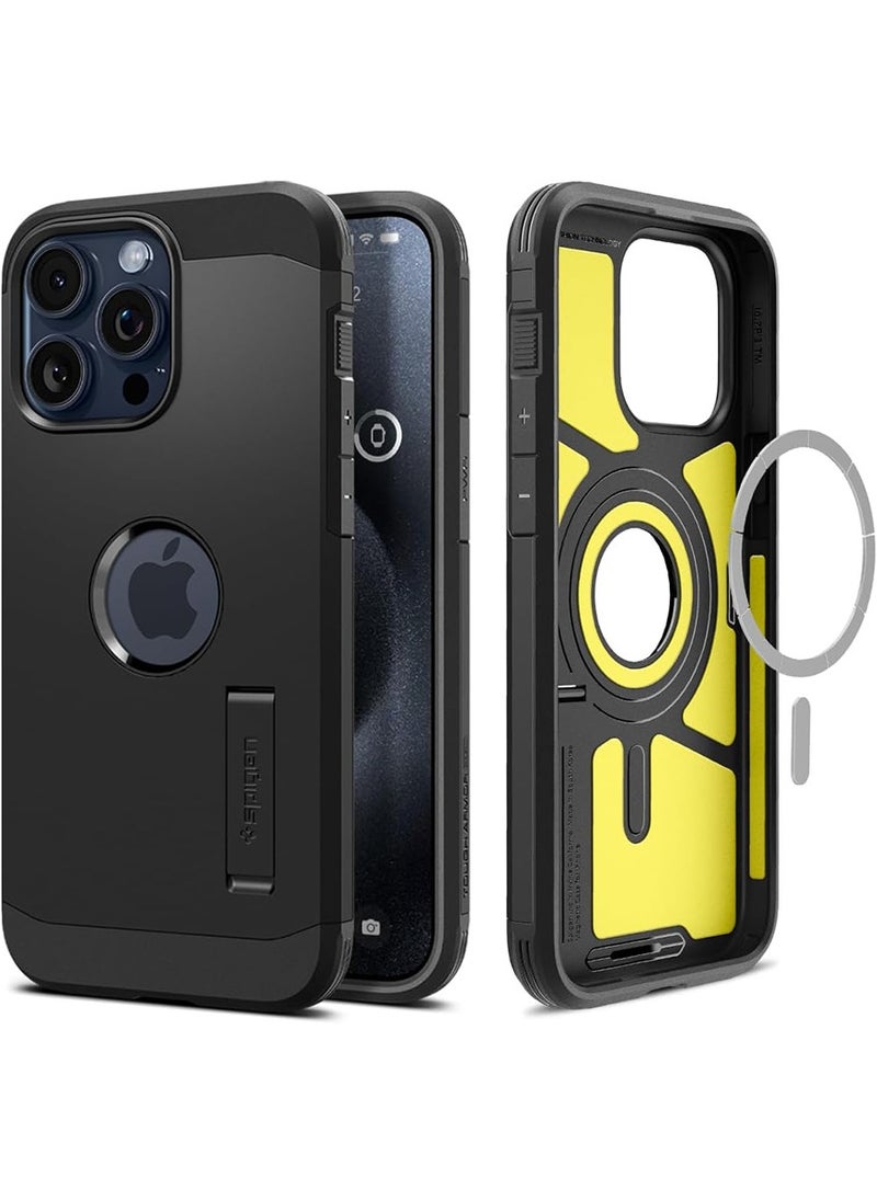 Spigen Tough Armor MagFit for iPhone 15 Pro Max Case Cover with MagSafe - Black  - Image 1