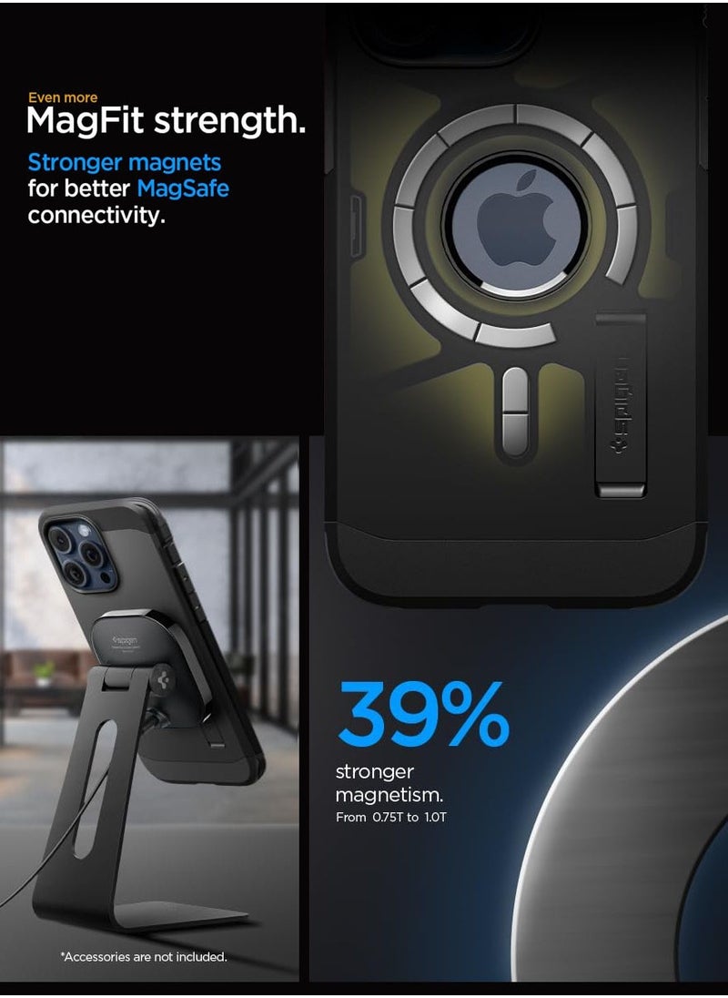 Spigen Tough Armor MagFit for iPhone 15 Pro Max Case Cover with MagSafe - Black  - Image 4