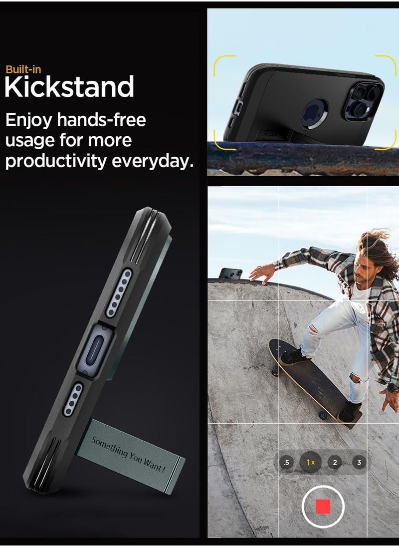 Spigen Tough Armor MagFit for iPhone 15 Pro Max Case Cover with MagSafe - Black  - Image 3