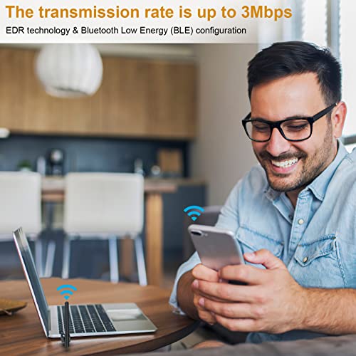 TECHKEY Long Range USB Bluetooth 5.3 Adapter for Desktop PC - 328FT Wireless Transfer for Mouse, Keyboard, Headphones - Win11/10/8.1 Support - Image 3