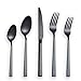 Berglander Matte Black Silverware Set,  Satin Black Flatware Set, Stainless Steel With Titianium Plating, Brushed Black - Image 2