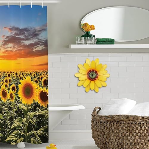 YEAHOME Sunflower Garden Decor, 11'' Metal Flower Wall Decor, Yard Hanging Wall Art Decorations for Kitchen, Bathroom, Living Room, Spring Boho Art for Indoor Outdoor - Image 5