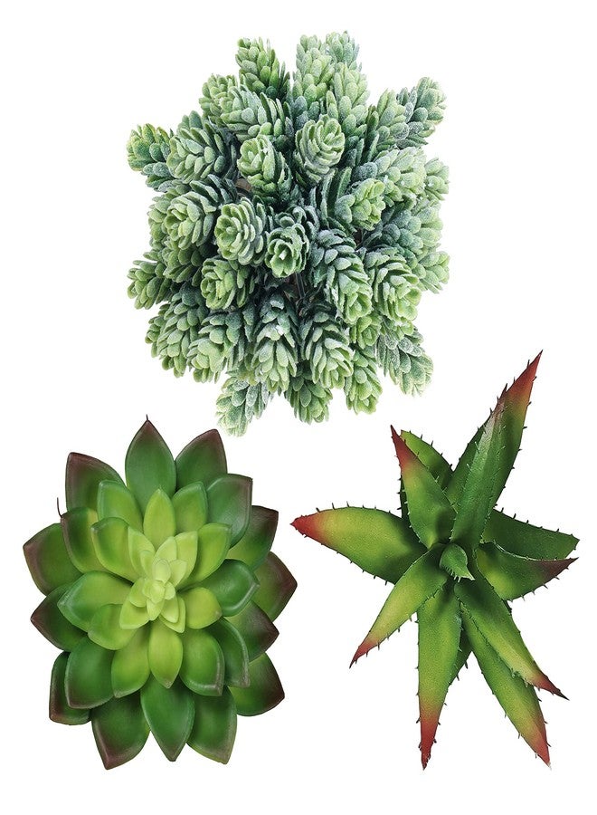 EXQUISS 3 Pcs Assorted Small Potted Fake Succulents Plants Artificial Aloe Hops in Gray Concrete Ceramic Pots Polka Dots Planters for Home Kitchen Party Gift Greenery Windowsill Tabletop Decor - Image 3