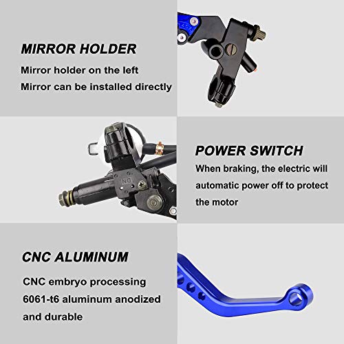 LKV Motorcycle Brake Clutch Pump Lever with Hydraulic Master Cylinder Reservoir Set 7/8" 22mm Piston Universal CNC Compatible with Honda Yamaha Kawasaki Suzuki from 250CC to 500CC - Image 3