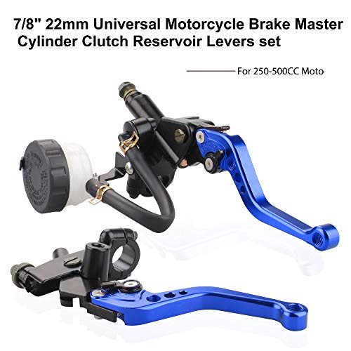 LKV Motorcycle Brake Clutch Pump Lever with Hydraulic Master Cylinder Reservoir Set 7/8" 22mm Piston Universal CNC Compatible with Honda Yamaha Kawasaki Suzuki from 250CC to 500CC - Image 2