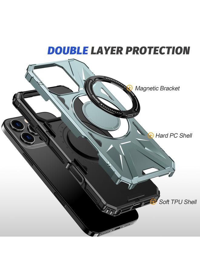 اس-توب جراب هاتف مغناطيسي مقاوم للصدمات من MagSafe لهاتف iPhone 16 Pro مع حامل حلقي - Image 3