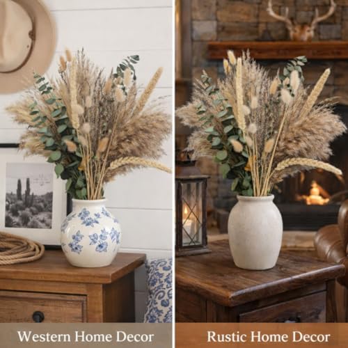 Musunny Dried Flowers Bouquet, 17" Dried Pampas Grass Decor Inc Lavender Eucalyptus DIY Floral Arrangements for Home Office Decoration,Wedding centerpieces - Image 4