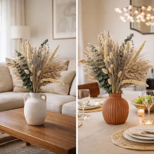 Musunny Dried Flowers Bouquet, 17" Dried Pampas Grass Decor Inc Lavender Eucalyptus DIY Floral Arrangements for Home Office Decoration,Wedding centerpieces - Image 2