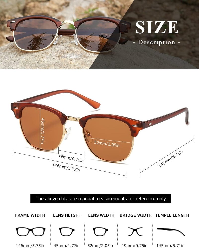 AEVOGUE Polarized Sunglasses For Women And Men Semi Rimless Frame Retro Sun Glasses AE0369 - Image 4