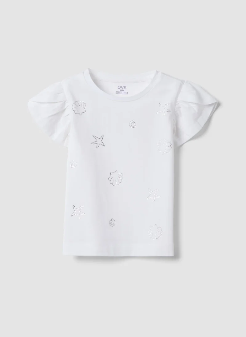 Ovs OVS White Short-Sleeved Pure Cotton T-Shirt