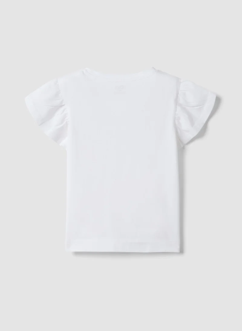 Ovs OVS White Short-Sleeved Pure Cotton T-Shirt