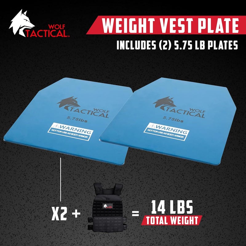 WOLF TACTICAL Weight Vest Plates - 5.75/8.75/14.5/19.75LB Pairs - WODs, Strength Training, Running, Heavy Workouts - Image 2