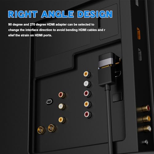 PANPEO 8K@60Hz Right Angle HDMI Adapter, 90 Degree and 270 Degree HDMI Adapter (2 Pack) - Image 3