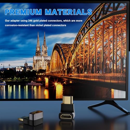 PANPEO 8K@60Hz Right Angle HDMI Adapter, 90 Degree and 270 Degree HDMI Adapter (2 Pack) - Image 5