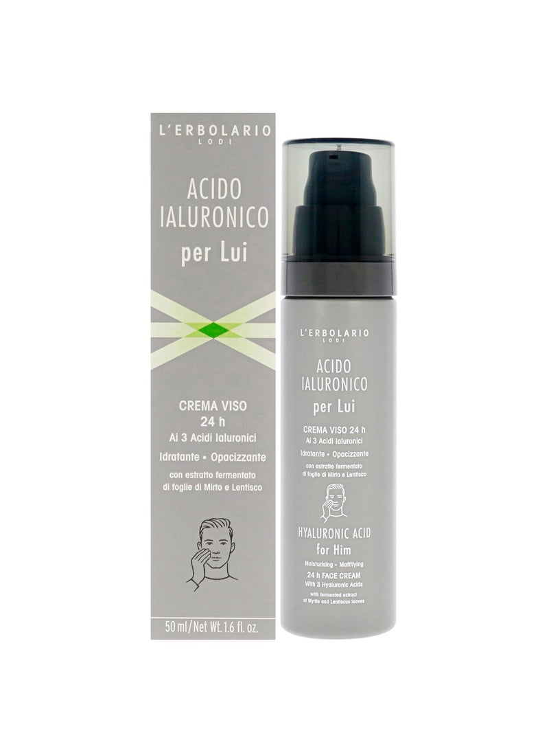 L'Erbolario - LErbolario Hyaluronic Acid Moisturisin Mattifying Face Cream for Men  16 oz Cream - Image 1