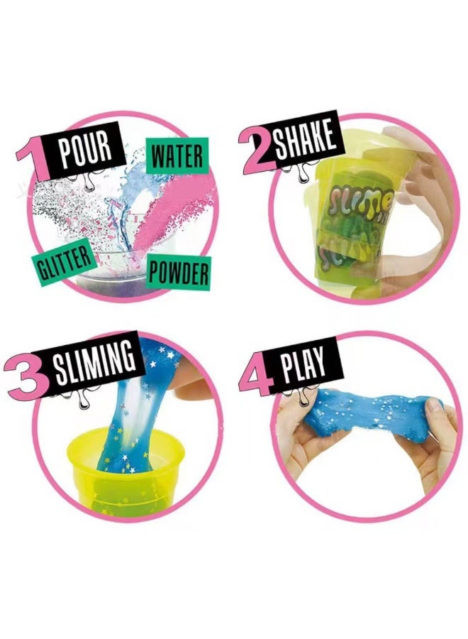 HaHaHai DIY Crystal Slime Factory Kit for Kids – Make 10 Colorful Slimes Just Add Water, No Glue, No Mess – Glitter Foam Non-Sticky Slime Making Set with Shakers & Decorations (Perfect Kids Gift) - Image 5