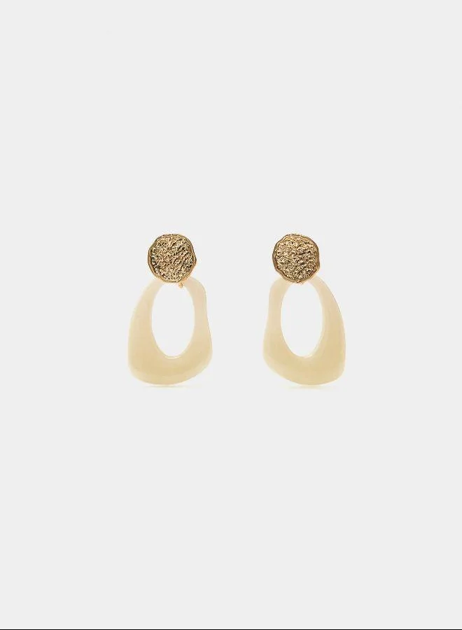 PARFOIS Beige Long hoop earrings for Women | Best Price UAE
