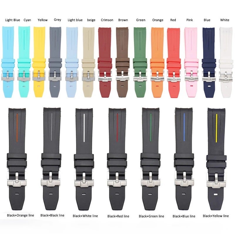 Bluejw 42 Colors Curved End Sport Rubber Watch Bands 20mm 21mm 22mm – Water Resistant Replacement Watch Strap for Men and Women - Image 3