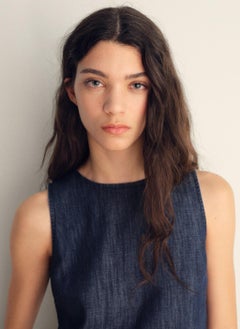 MANGO Rinse-Wash Denim Crop Top  - Image 3