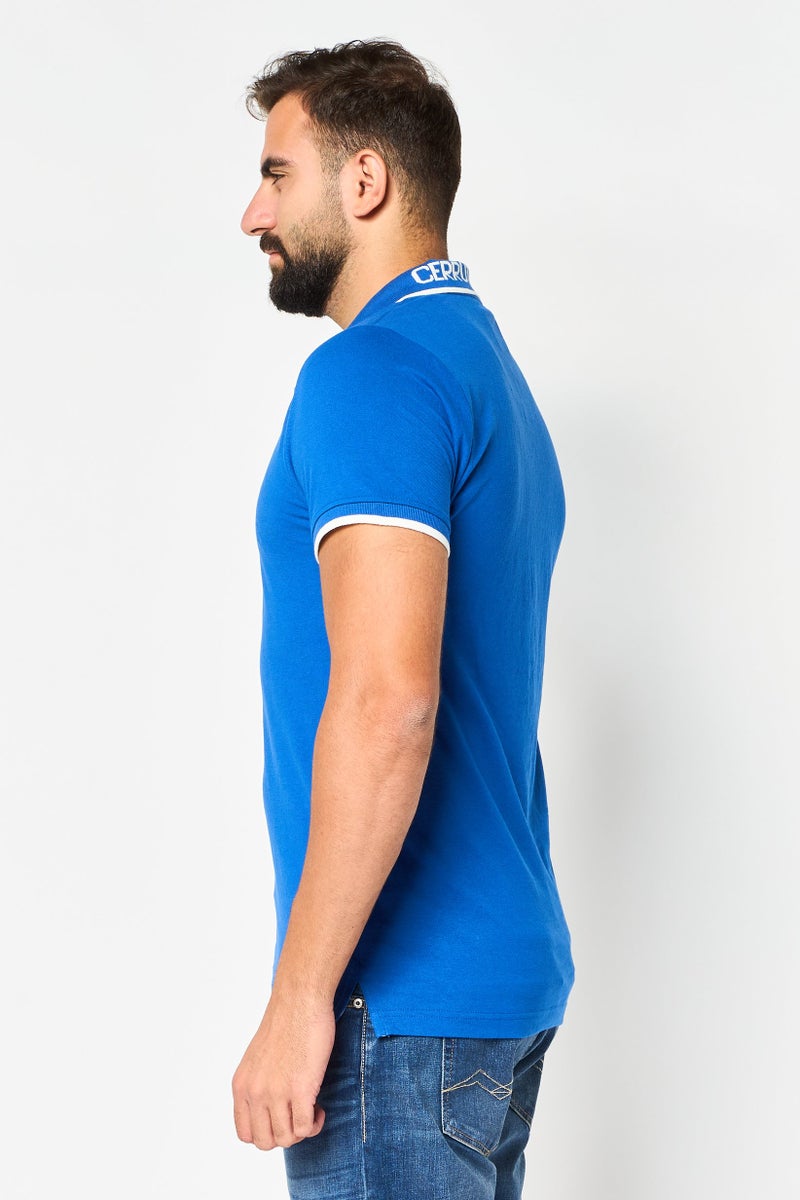 CERRUTI 1881 Men Regular Fit Embroidered Logo Short Sleeve Polo Shirt, Dark Blue - Image 2