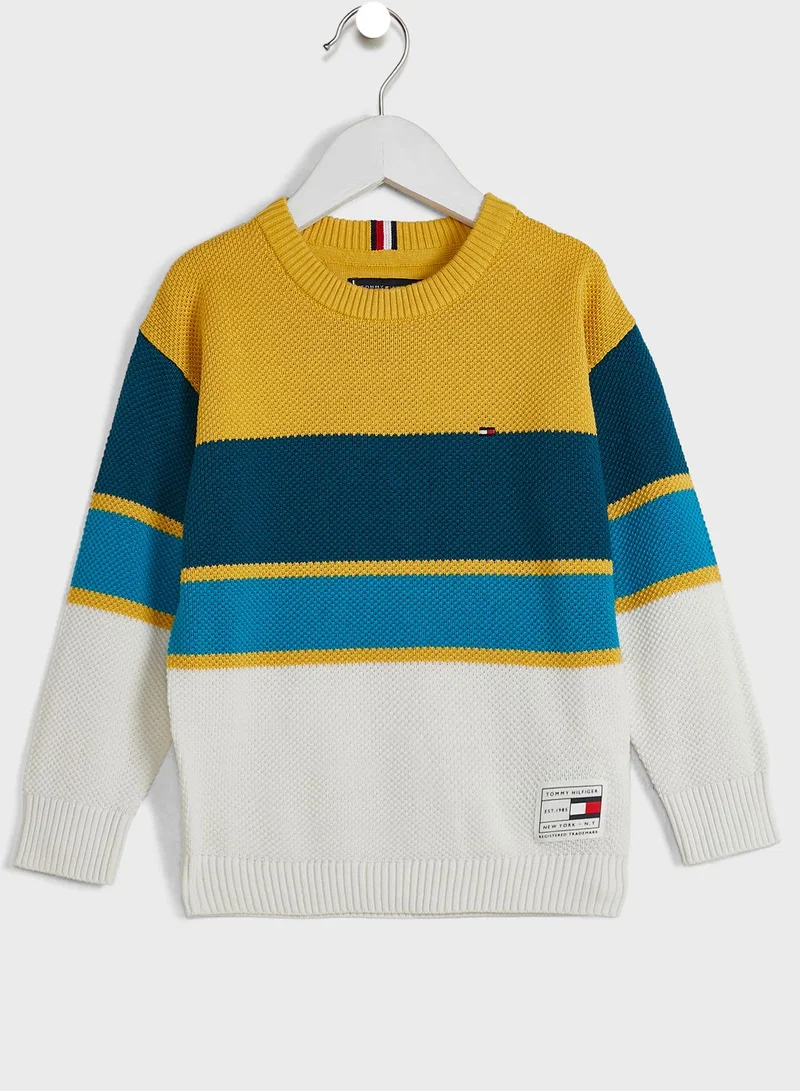 TOMMY HILFIGER Kids Structure Rugby Striped Sweater