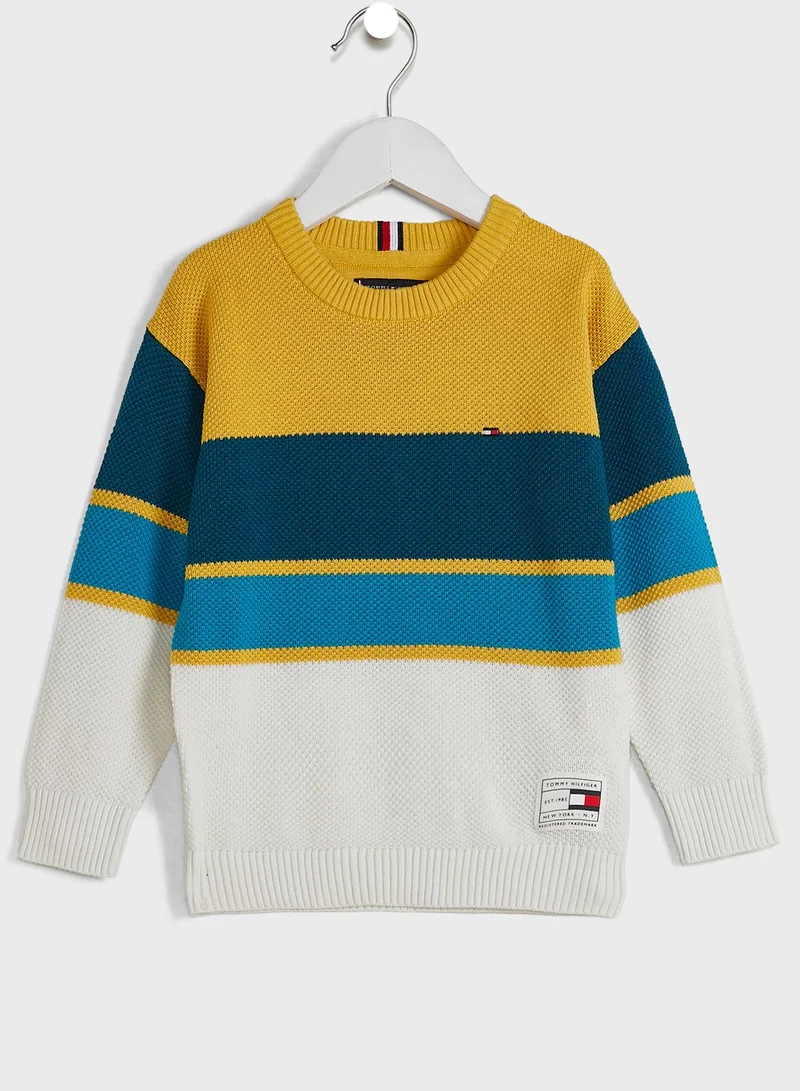 TOMMY HILFIGER Kids Structure Rugby Striped Sweater