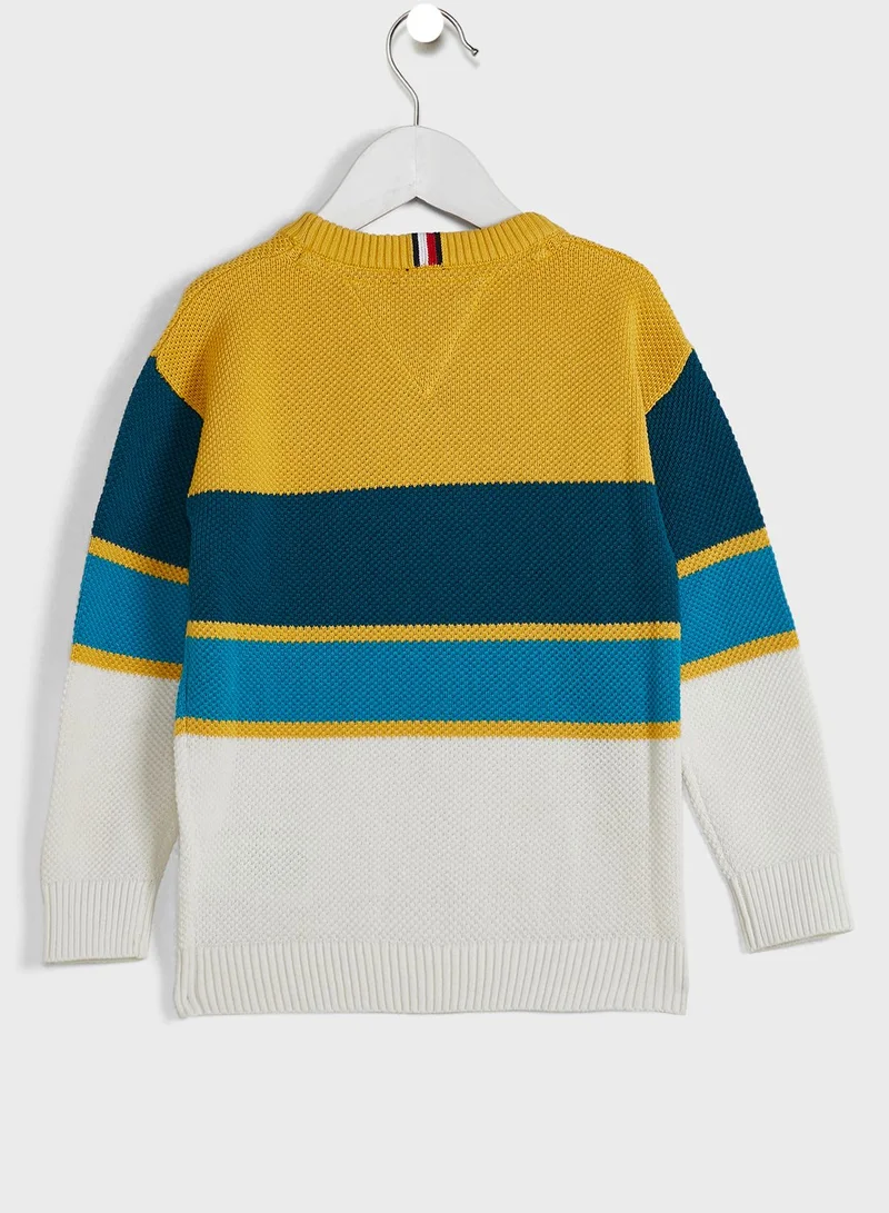 TOMMY HILFIGER Kids Structure Rugby Striped Sweater