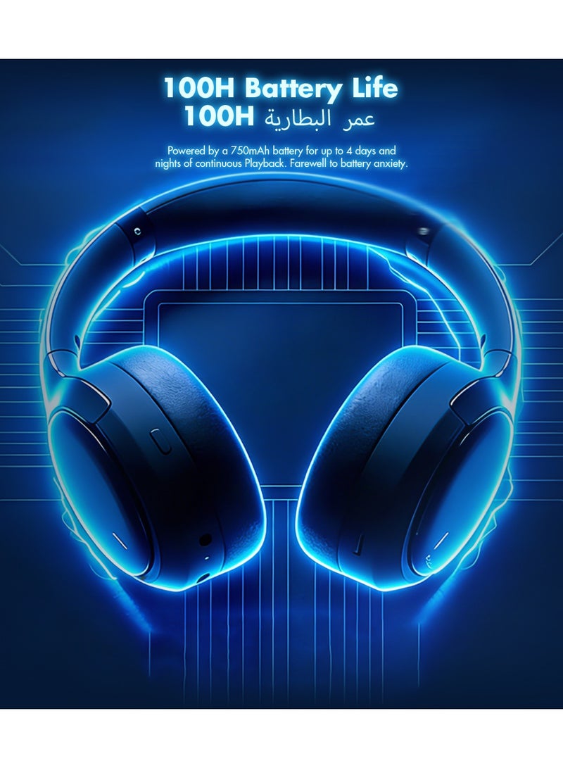 ROSESELSA Cambrian Wireless ANC Over-Ear Headphones, LDAC Hi-Res Audio, 100H Playtime, Bluetooth 5.3, 3.5mm Wired Mode, Low Latency Gaming Headset with Mic - Image 2