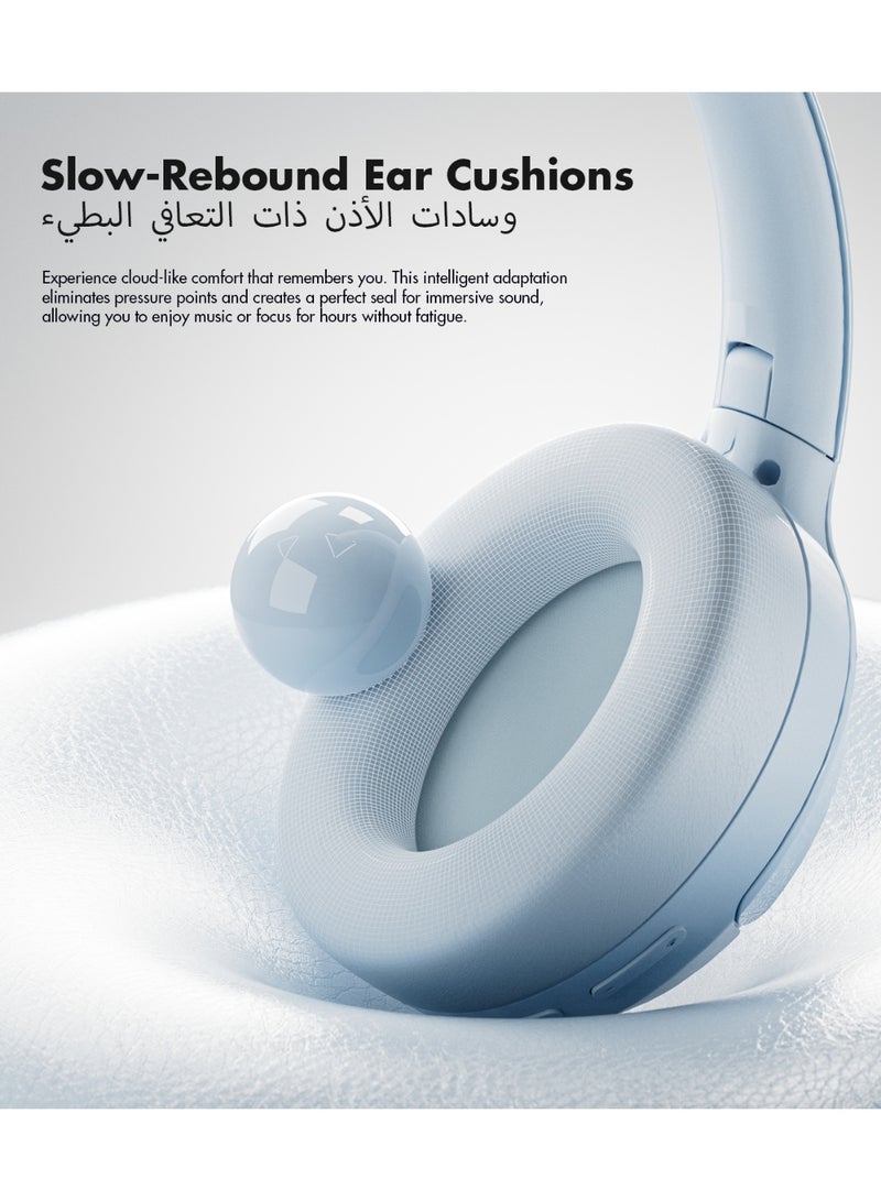 ROSESELSA Cambrian Wireless ANC Over-Ear Headphones, LDAC Hi-Res Audio, 100H Playtime, Bluetooth 5.3, 3.5mm Wired Mode, Low Latency Gaming Headset with Mic - Image 5