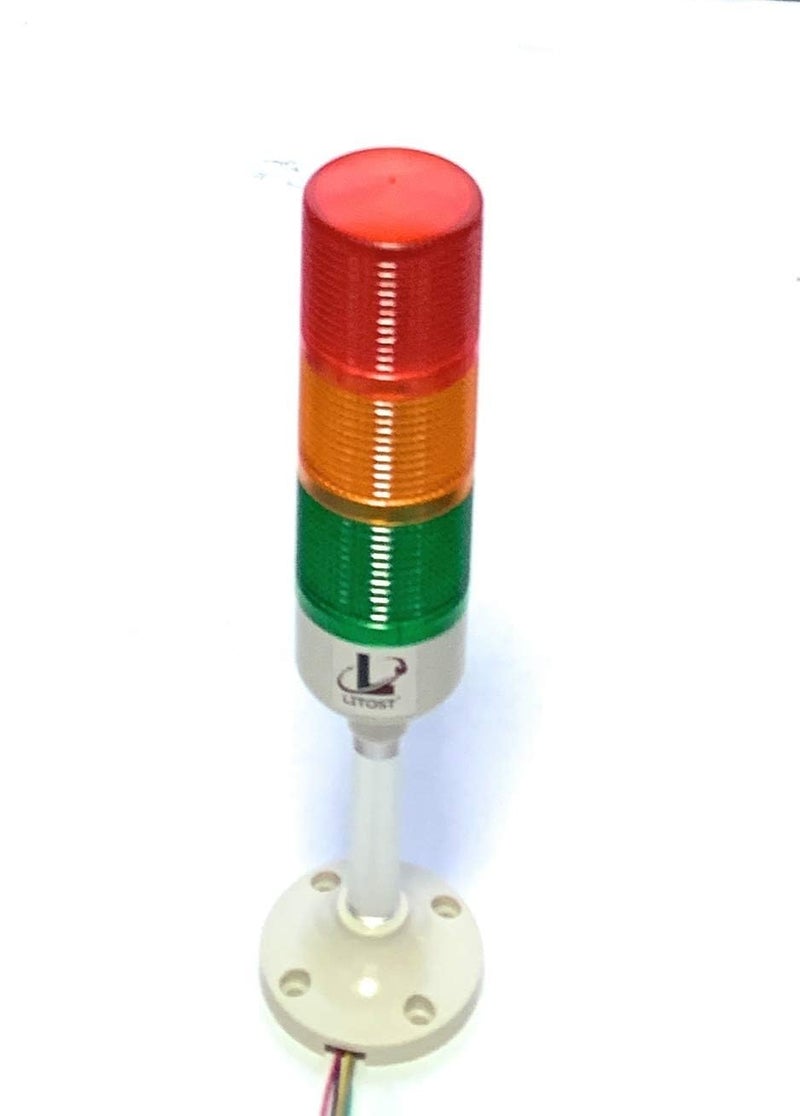 Litost Litost 3 Layer Stack Light Signal Tower Light with Buzzer 220 Volt AC 3 Tier REDGreenYellow  - Image 1