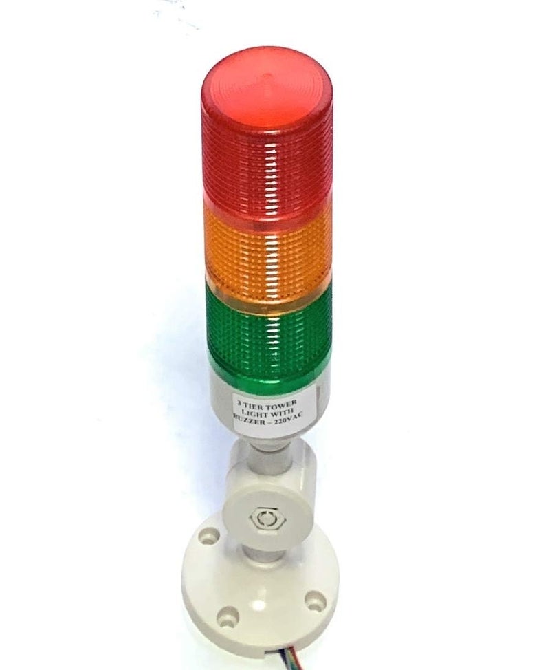Litost Litost 3 Layer Stack Light Signal Tower Light with Buzzer 220 Volt AC 3 Tier REDGreenYellow  - Image 2