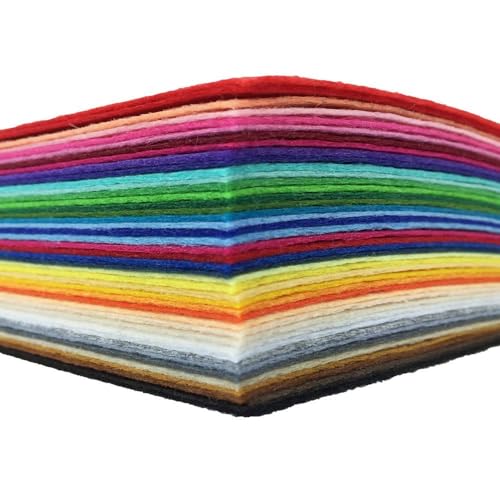 flic-flac 16PCS 8 x 12 inches (20 x 30cm) Assorted Color Felt Fabric Sheets Patchwork Sewing DIY Craft 1mm Thick - Image 2