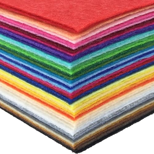 flic-flac 16PCS 8 x 12 inches (20 x 30cm) Assorted Color Felt Fabric Sheets Patchwork Sewing DIY Craft 1mm Thick - Image 3