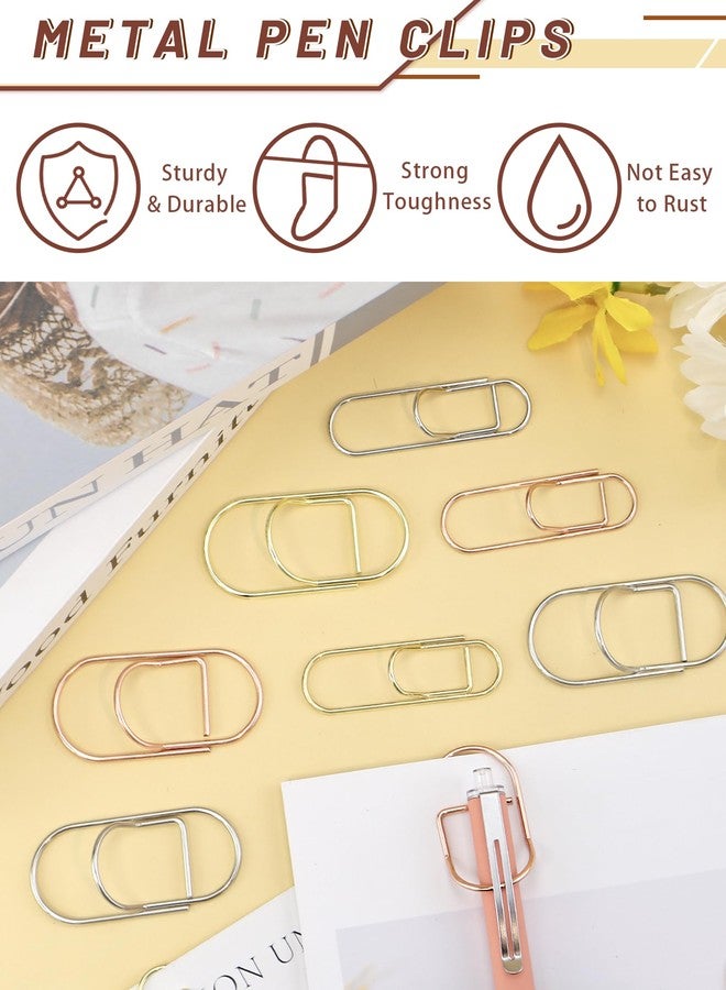 GAUENEEN 12 Pcs Metal Pen Clips, Colorful Pen Holder Clips for Notebook Journal and Book, Paper Clips Bookmarks for Students, Professionals, and Teachers (2 Sizes) - Image 3