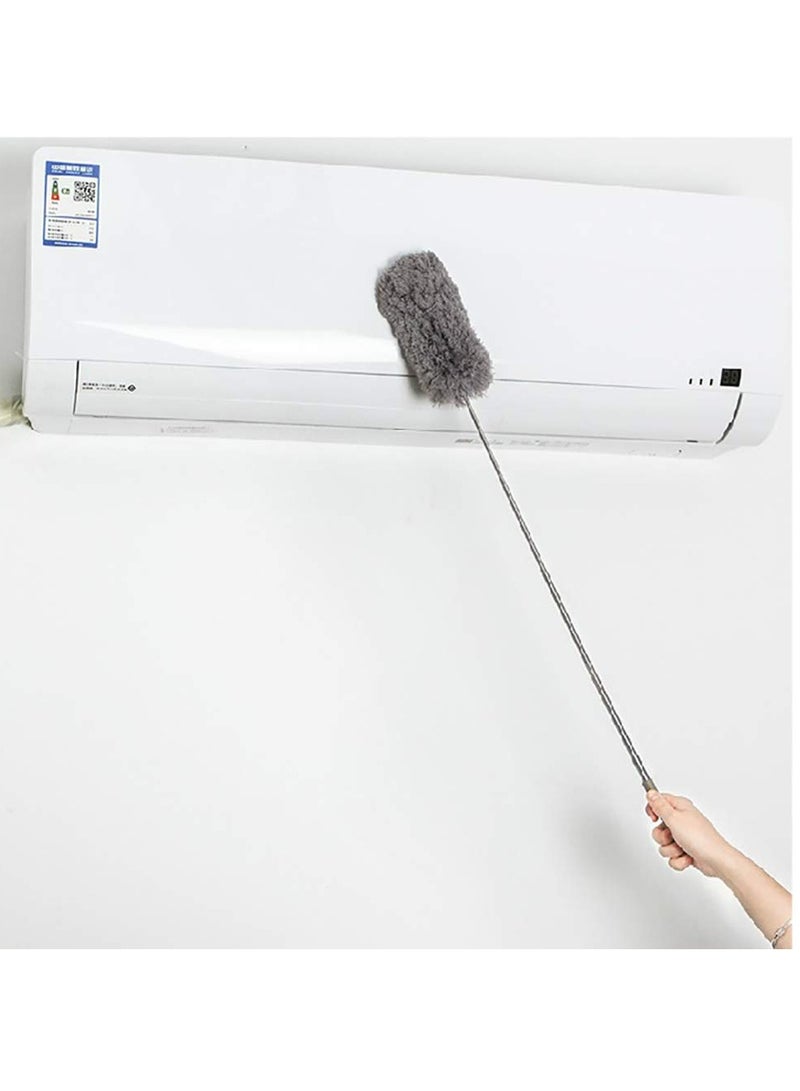 2pcs Creative Stretch Microfiber Duster Adjustable Feather Duster Household Dusting Brush Car Cleaning - Gray  - Image 1