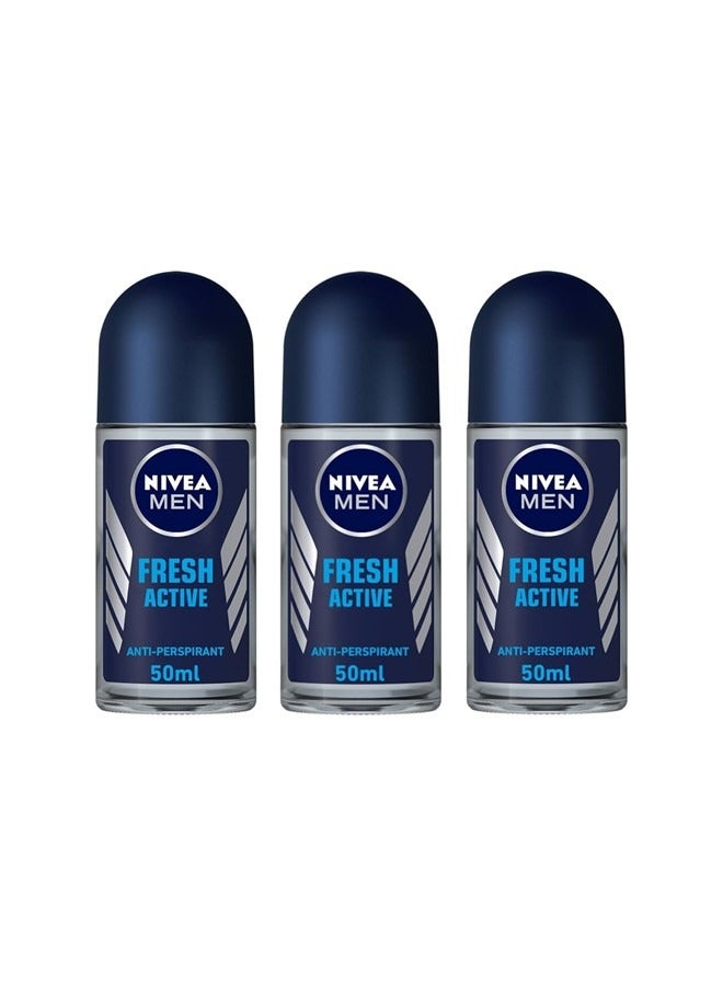 Fresh Active Antiperspirant Roll-On 50ml Pack of 3