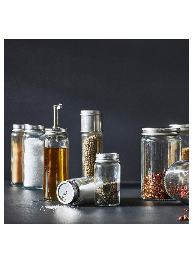 زبون زجاجة زيت/خل، زجاج شفاف/فولاذ مقاوم للصدأ، 16 سم - Image 4