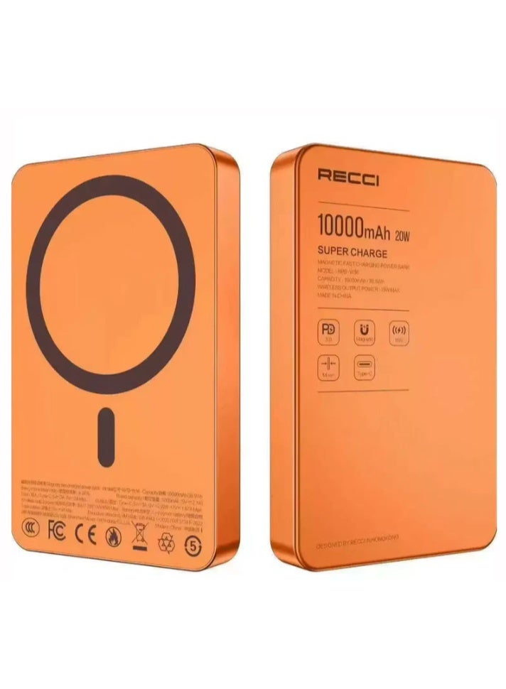 ريتشي باور بنك RECCI RPB-W36 سعة 10000mAh شحن لاسلكي 15 واط مع شحن سريع PD 20 واط – تصميم فائق النحافة - Image 1