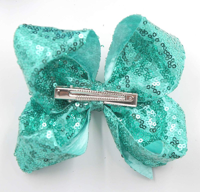 CellElection 15Pcs Bling 6 Inch Hair Bows Large Big Sparkly Glitter Sequin Bows Alligator Hair Clips for Baby Girls Toddlers Kids Children Teens - Image 3