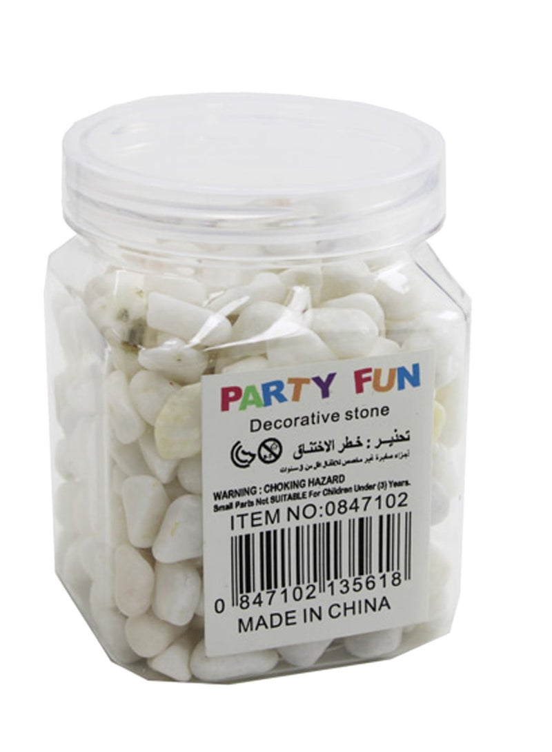 PARTY FUN Fun Decorative White Stones - 300g in a Drum - Image 2