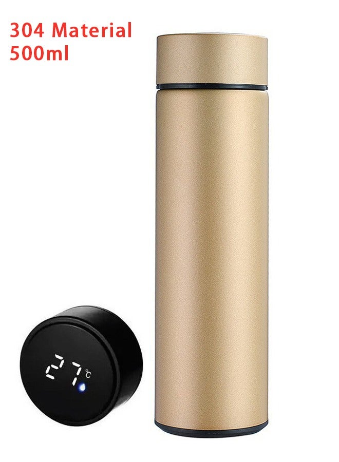 Intelligent Stainless Steel Thermos Bottle Cup Temperature Display Vacuum Flasks Travel Car Soup Coffee Mug Thermos Water Bottle Gold - Image 1
