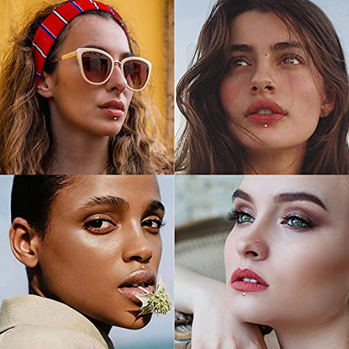 MILACOLATO 20G Nose Rings 316L Surgical Stainless Steel Nose Ring Studs L Shaped Studs Rings CZ Nose Ring Labret Nose Piercing Jewelry for Men Women - Image 4