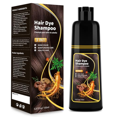 BELEZALIB Dark Brown Hair Dye Shampoo - Natural Nutrition for Gray Hair Coverage, 3 in 1 Shampoo for women, Semi Permanent Hair Color for Instant, Lasts 30 Days/Natural herbal Ingredients, 150 ML/5.07 OZ - Image 1